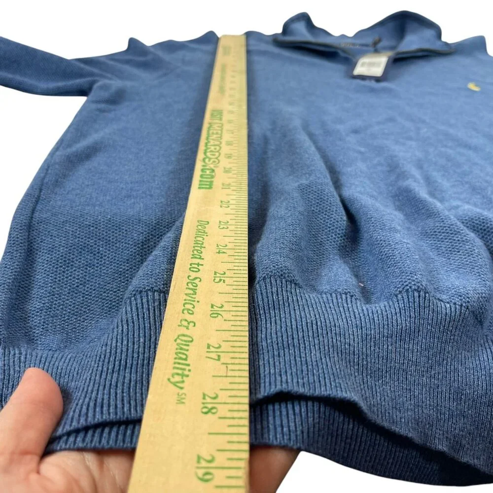 Ralph Lauren Polo Pony Sweater Sz 2XL‎ Mens Blue Pima Cotton Zip